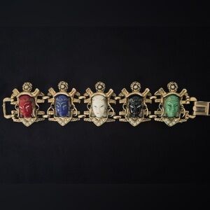RARE SELRO SELINI “Noh Mask/ Asian Princess” Multi-colored Palette Bracelet